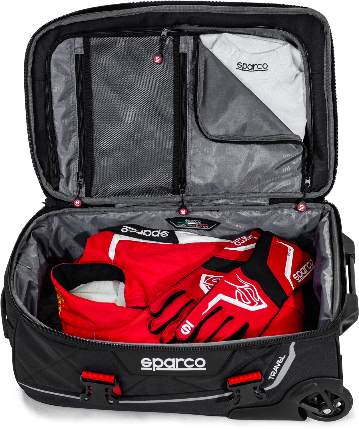 Sparco Reisetasche Travel, schwarz/rot