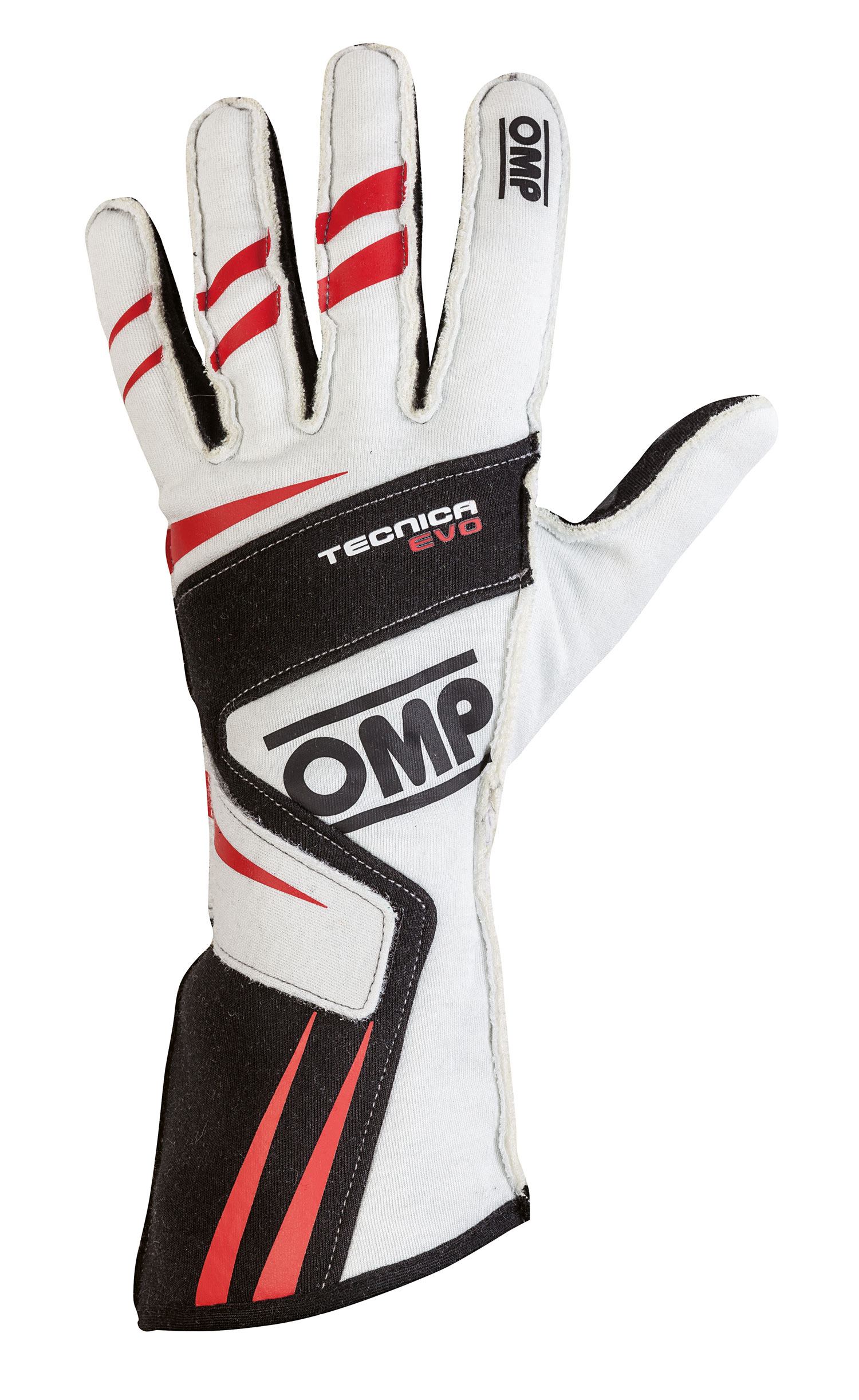 OMP Fahrerhandschuh Tecnica Evo, weiß/schwarz