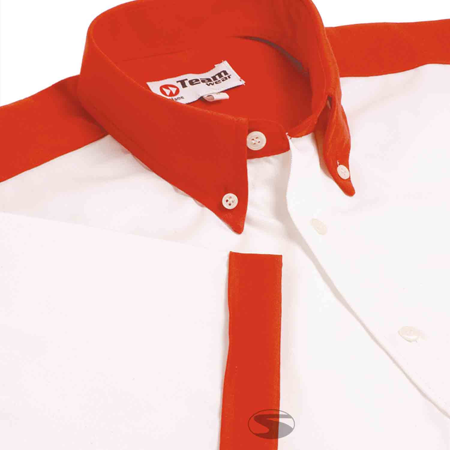 Teamwear Kurzarm Hemd, weiß/rot