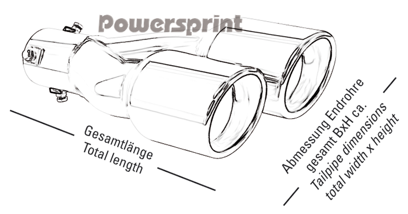 Powersprint Universal Endrohre Edelstahl poliert (999676L)