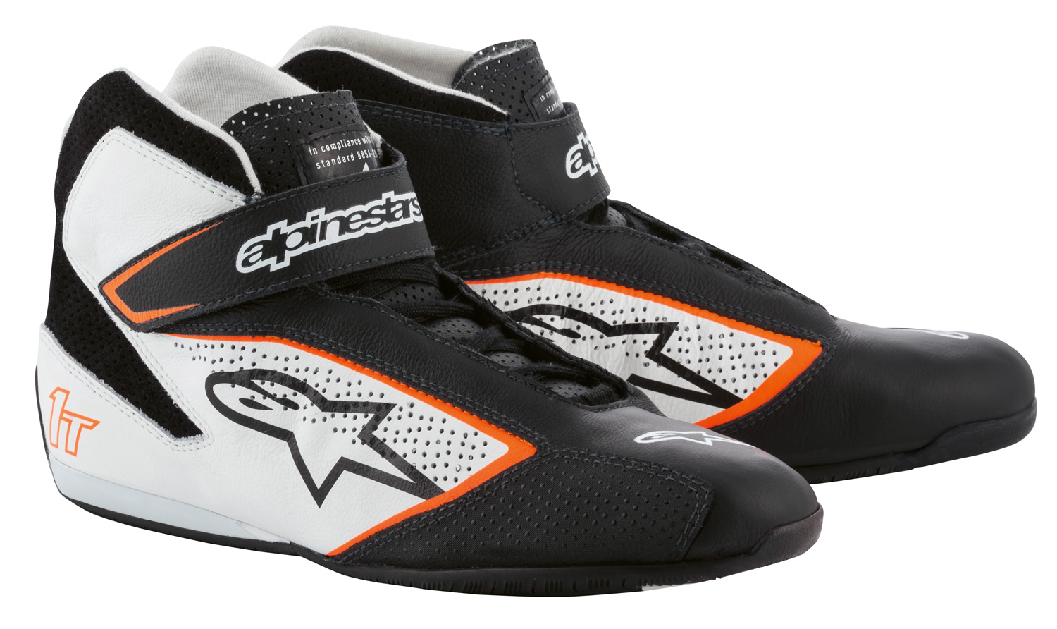 Alpinestars Fahrerschuh TECH 1T, schwarz/weiß/orange