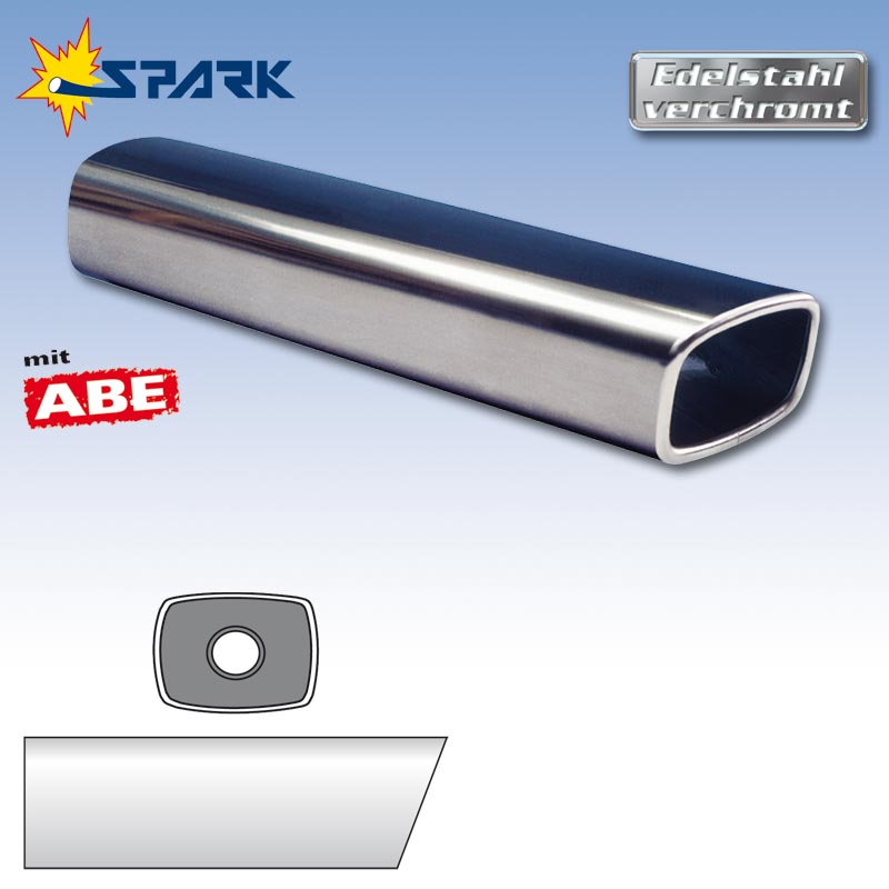 Spark RACING Line Endrohr eckig oval mit ABE