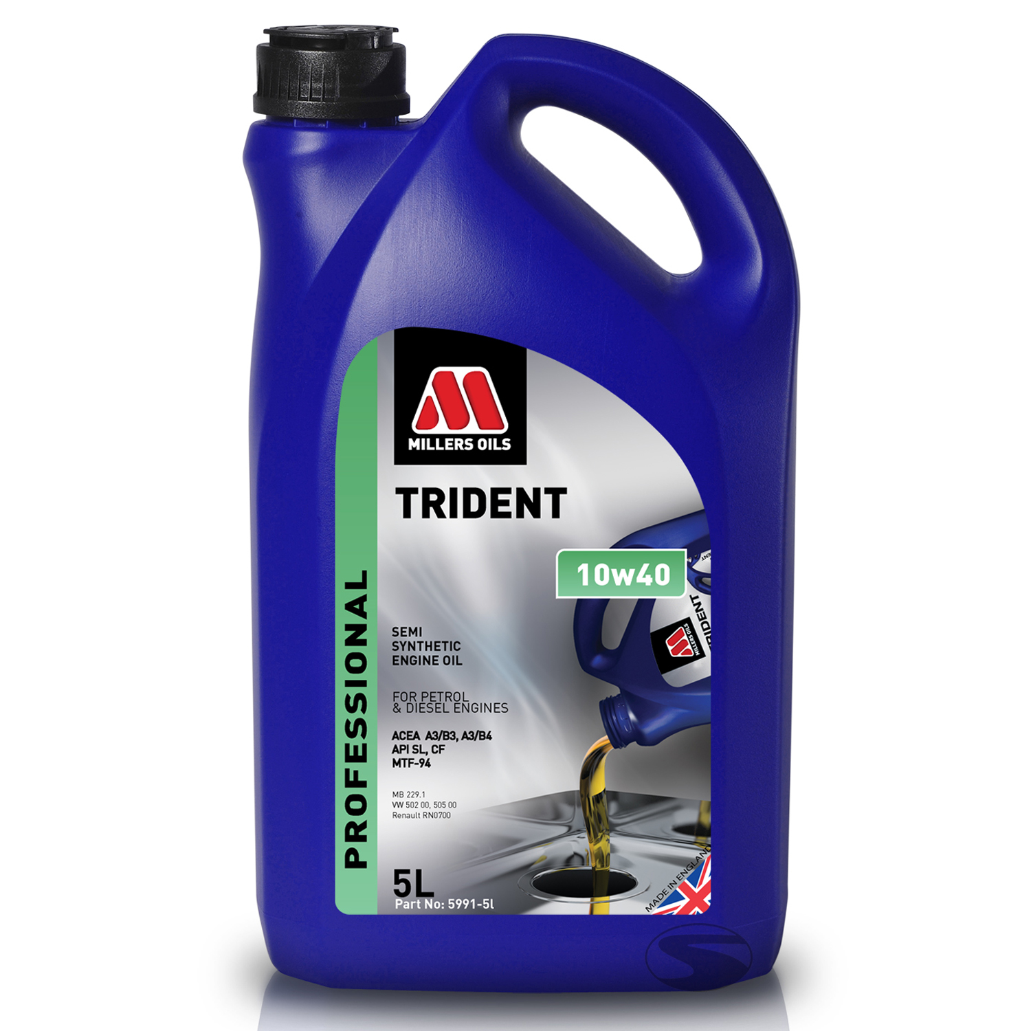 Millers Oils Trident 10W40 Semi Synthetic_5 Liter_150177