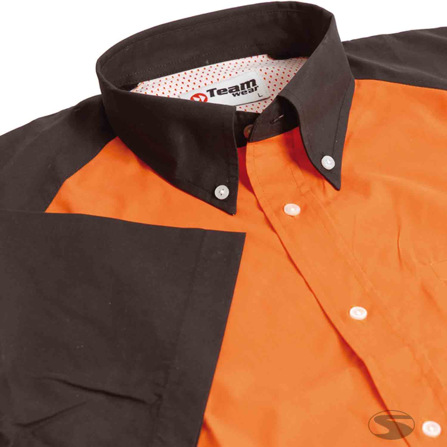 Teamwear Kurzarm Hemd, schwarz/orange