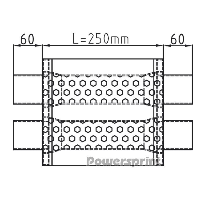 Powersprint Schalldämpfer, Ø 63,5 mm