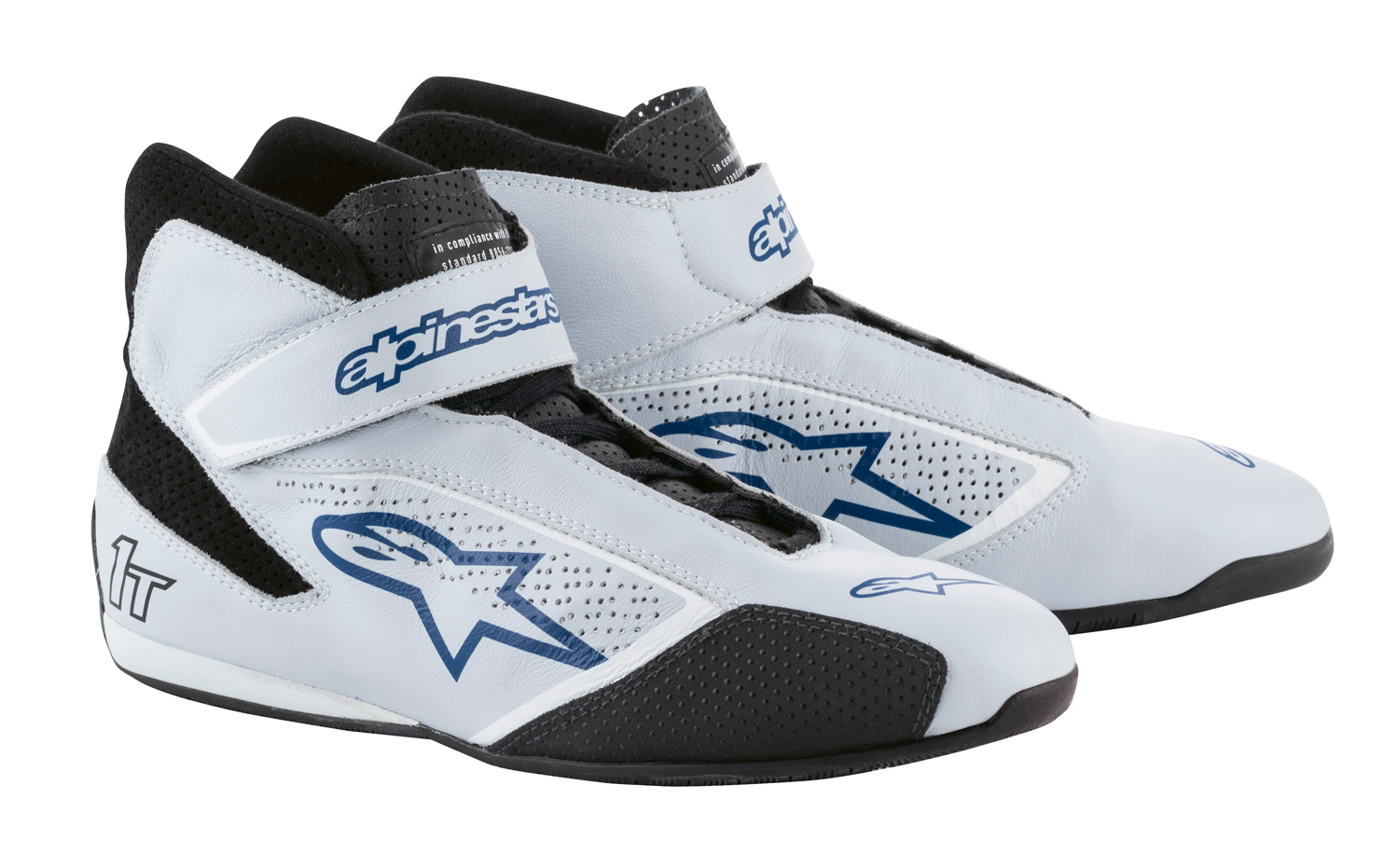 alpinestars-fahrerschuh-tech-1t-silber-blau Alpinestars Fahrerschuh TECH 1T, silber/blau