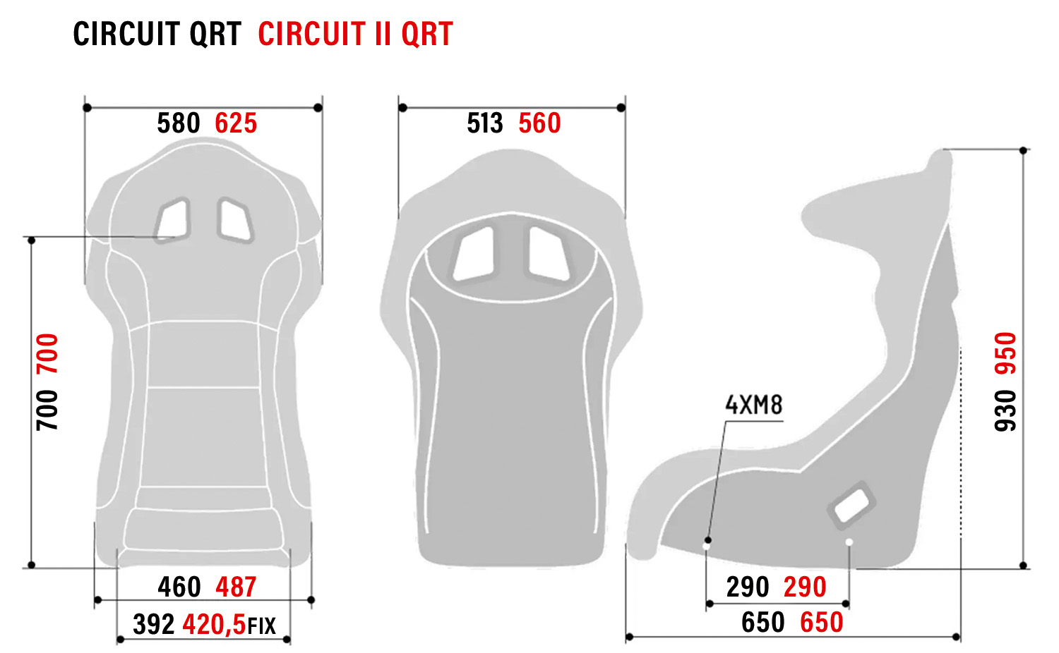 Sparco Rennsitz Circuit II QRT + Alukonsole (3005)