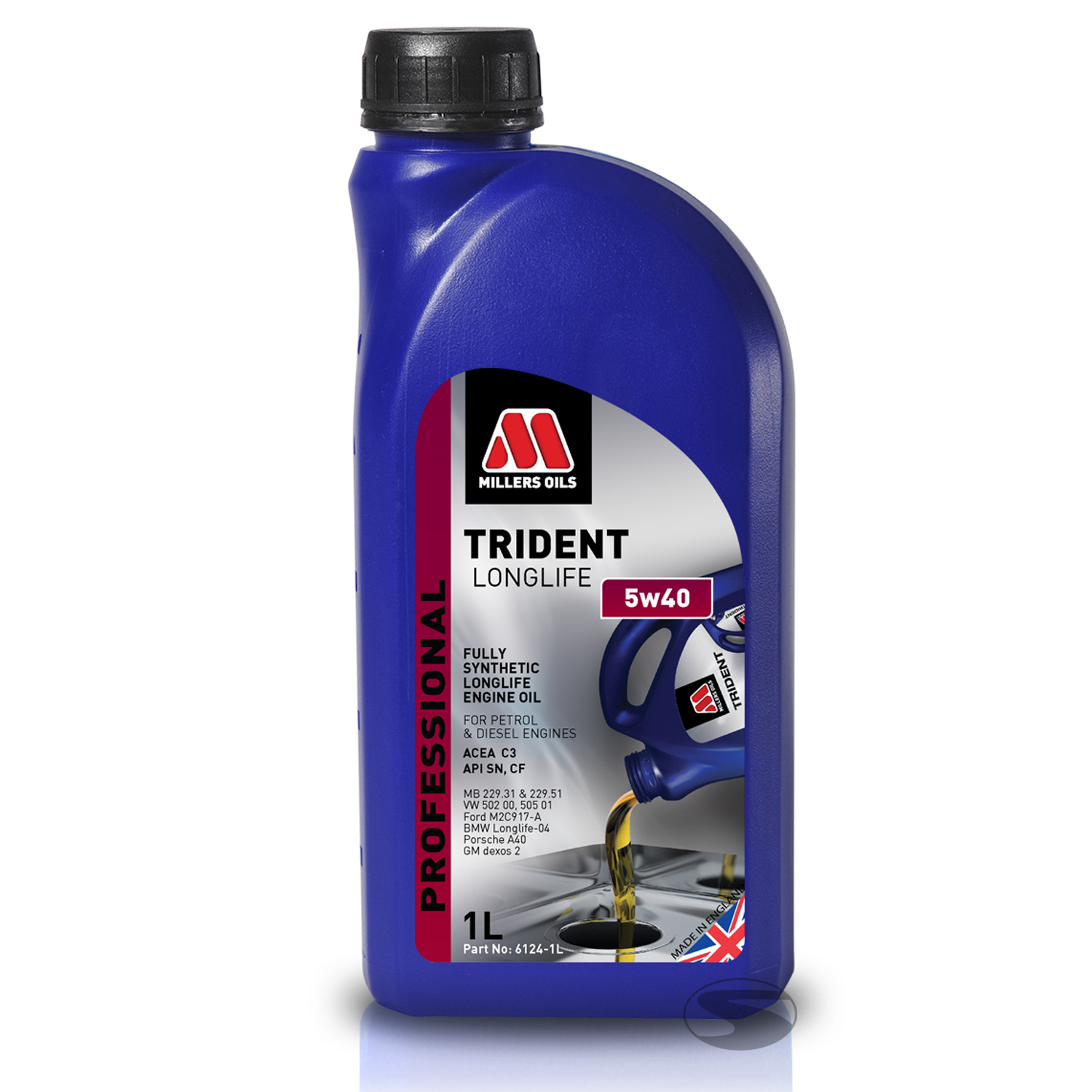 Millers Oils Trident Longlife 5W40 Full Synthetic_1 Liter_150194