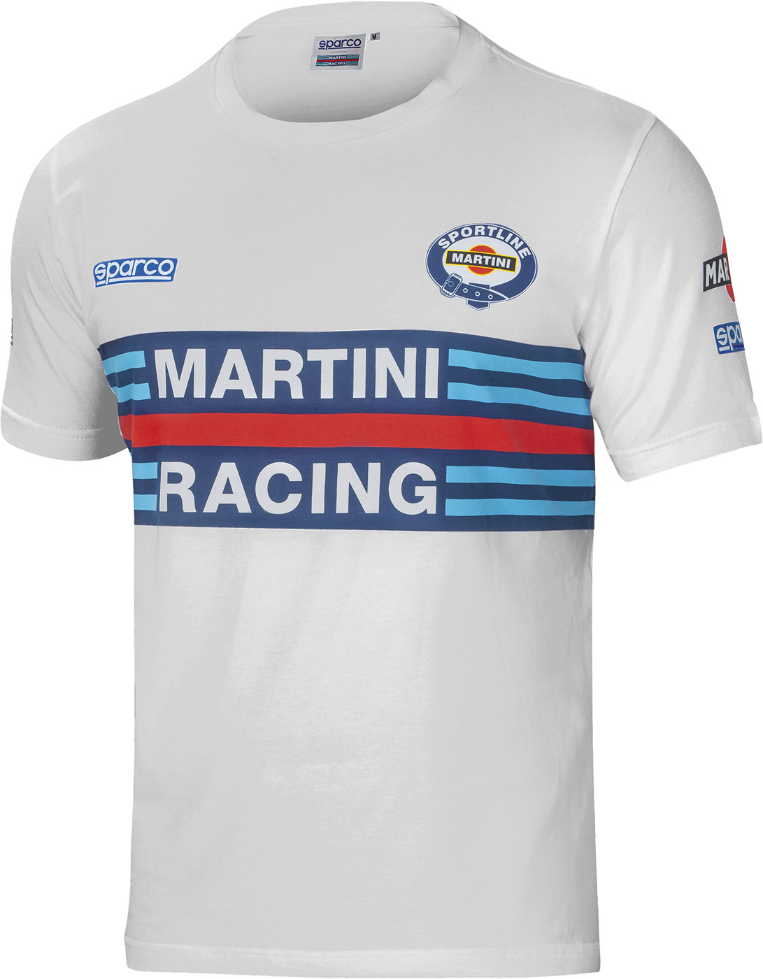 T-Shirt Sparco Martini Racing – Style Rétro Années 80 – Coton Élasthanne Confortable Pour Passionnés D’Auto Et De Course