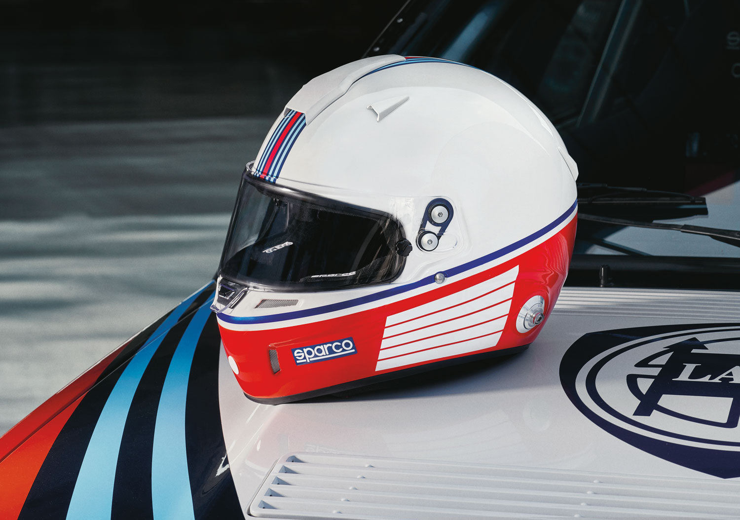 Sparco Helm Martini Racing (StreifenDesign)