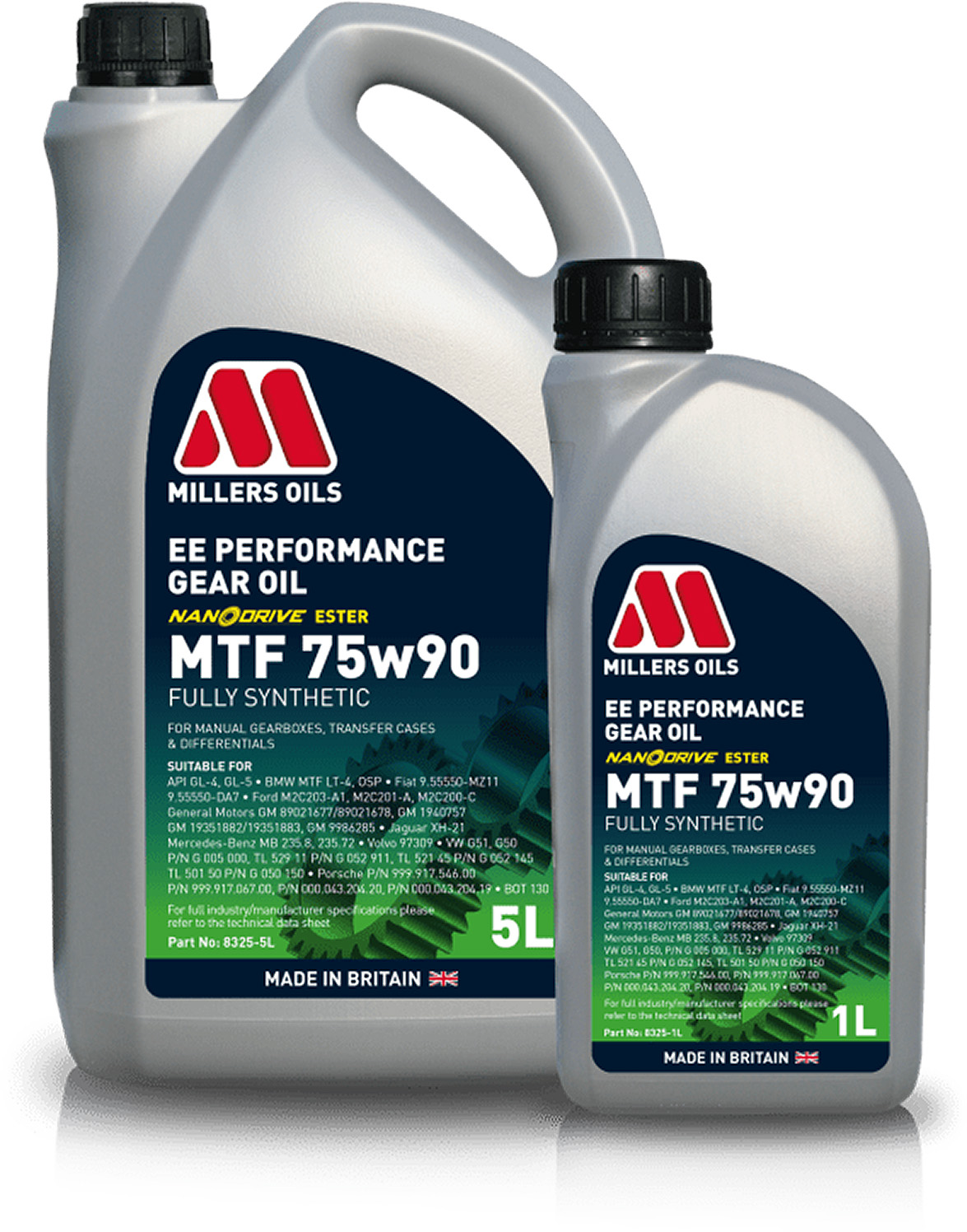 MILLERS OILS Differential-Öl 5 Liter, SAE 75W-140, Vollsynthetisch – Hinterachsöl Für Motorrad & Auto (u.a. Moto Guzzi, BMW)