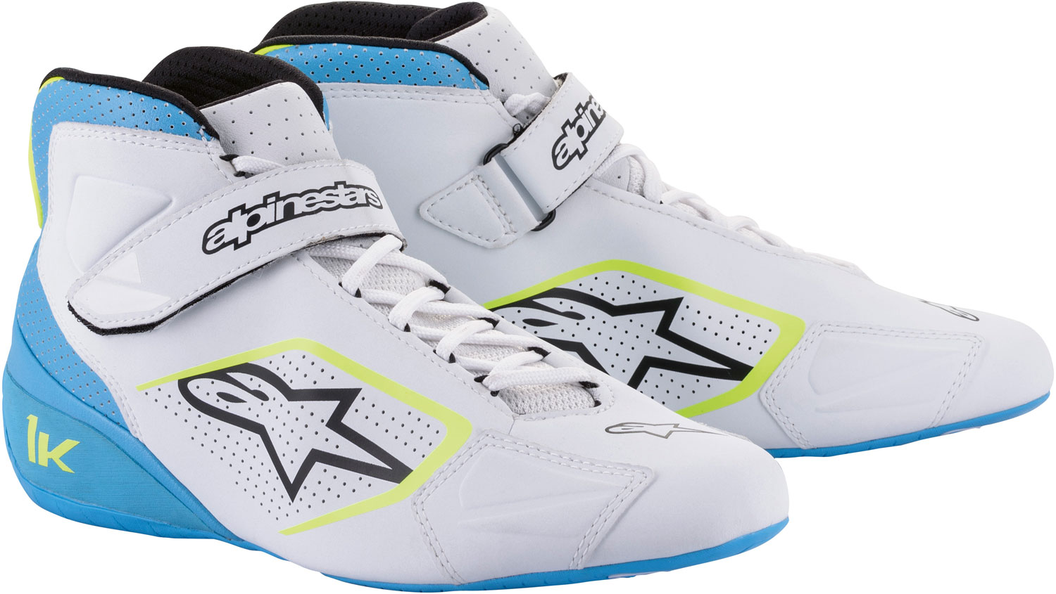 Alpinestars Kartschuh Tech 1K, weiß/hellblau