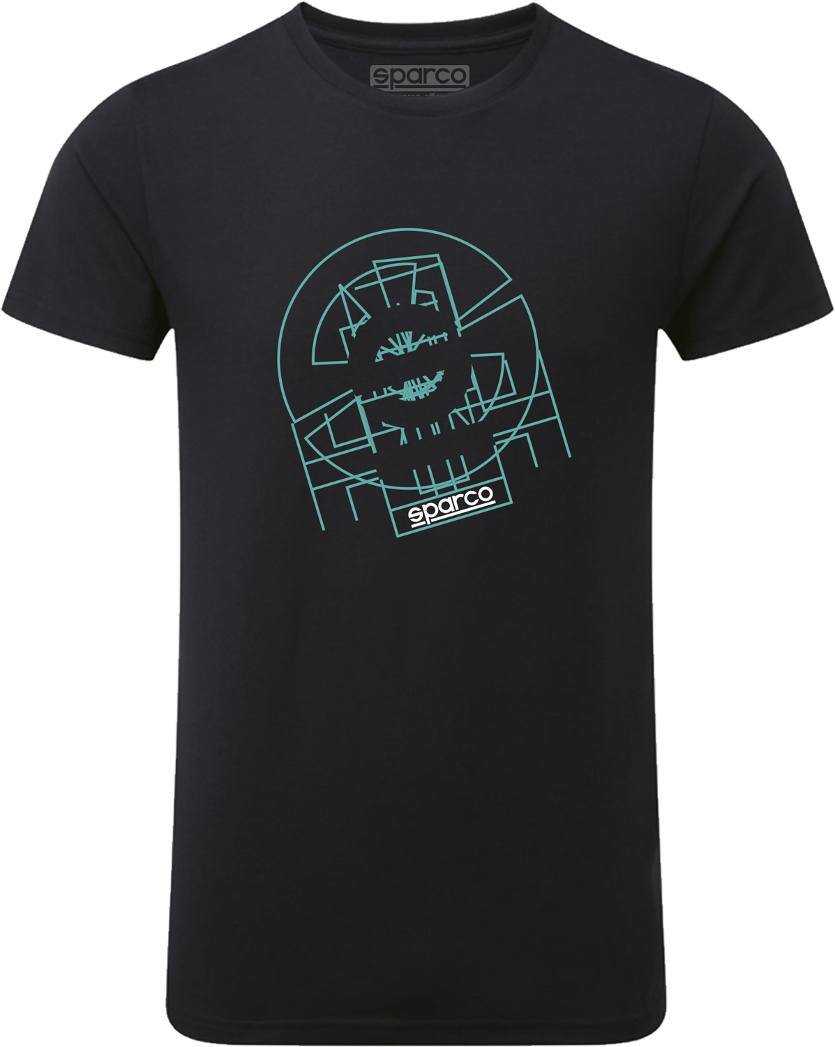 Sparco T-Shirt Tron, schwarz