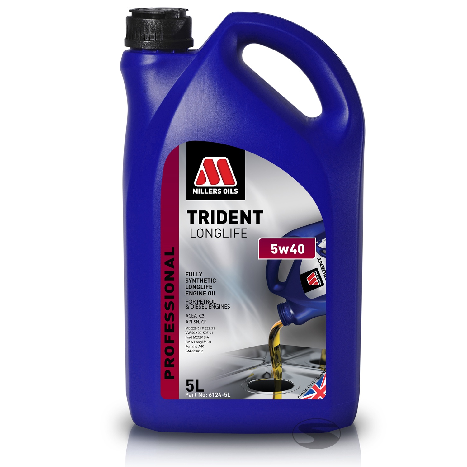Millers Oils Trident Longlife 5W40 Full Synthetic_5 Liter_150196