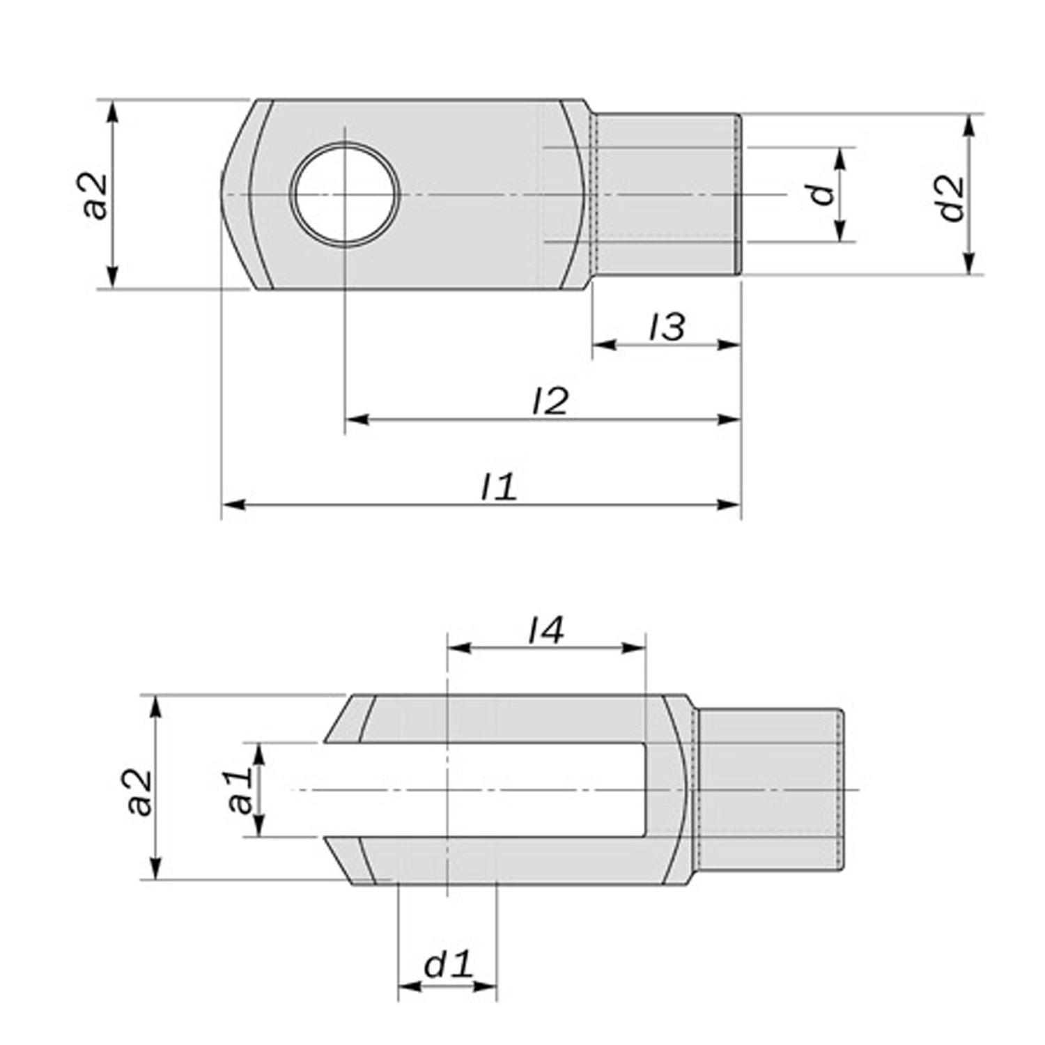 OBP Gabel für Bremszylinderschubstange, 49.5 mm