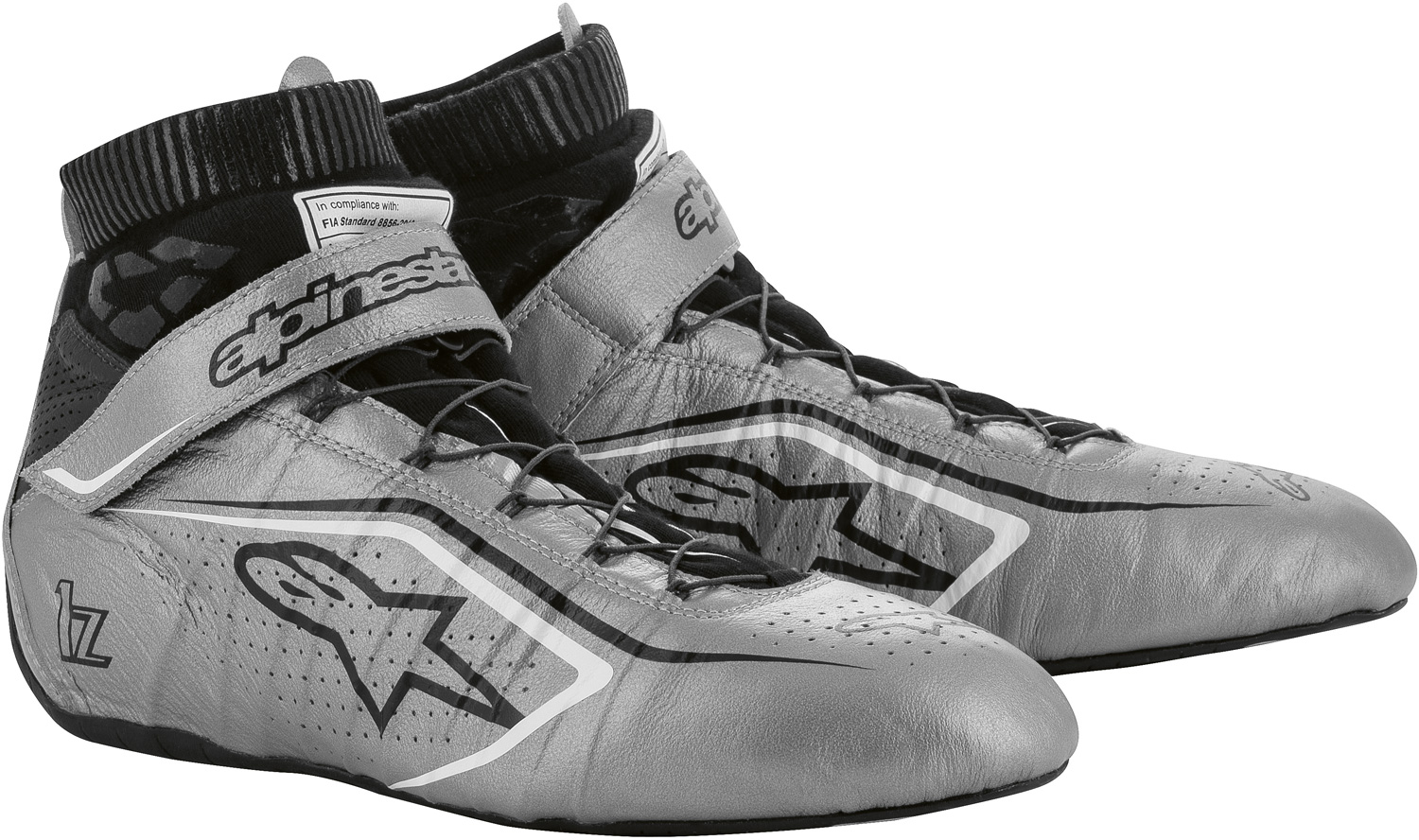 alpinestars-fahrerschuh-tech-1z-v2-silber-schwarz Alpinestars Fahrerschuh TECH 1Z v2, silber/schwarz