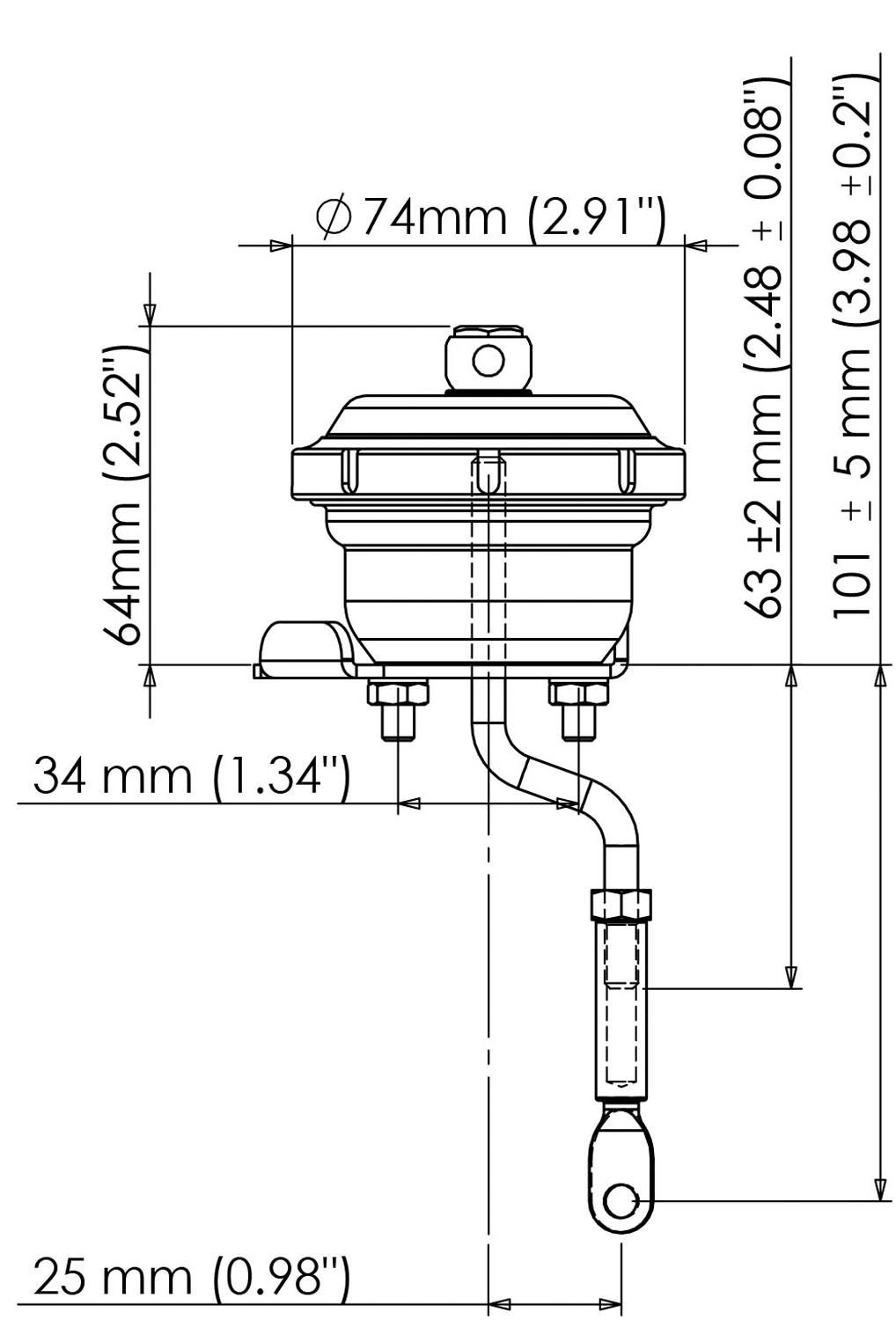 Internes Wastegate für Borg Warner Turbolader