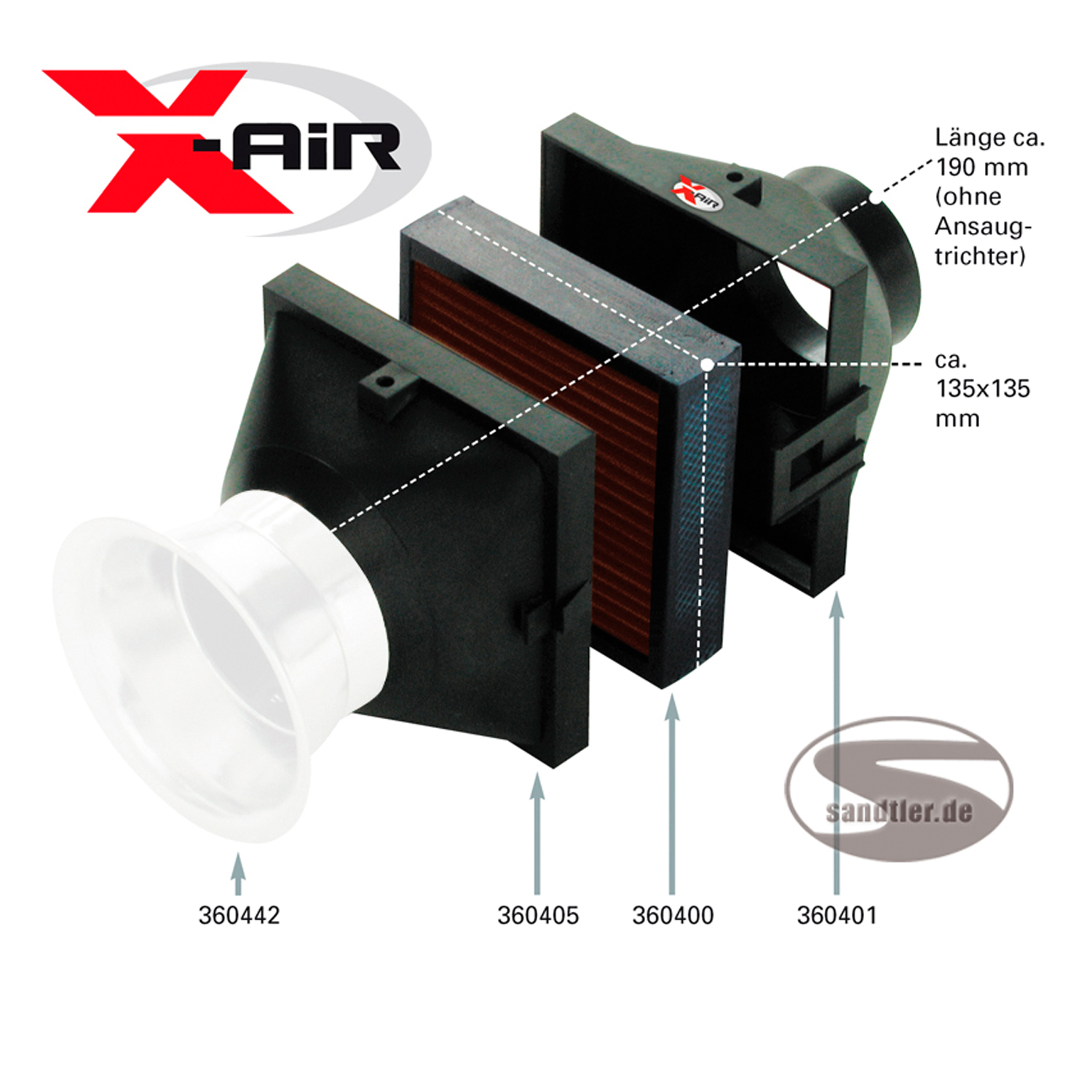X-Air Universell kombinierbares B2 Filtergehäuse