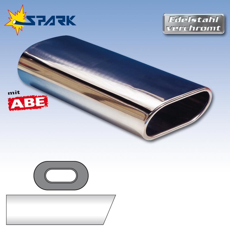 Spark RACING Line Endrohr breit oval mit ABE