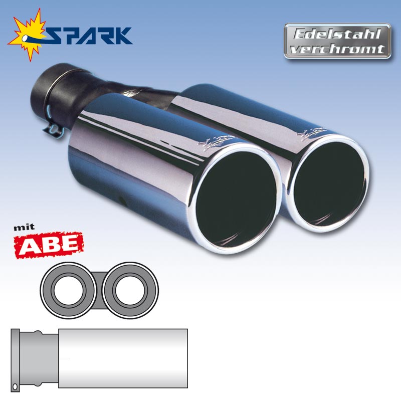 Spark SPORT Line Endrohr doppel rund mit ABE