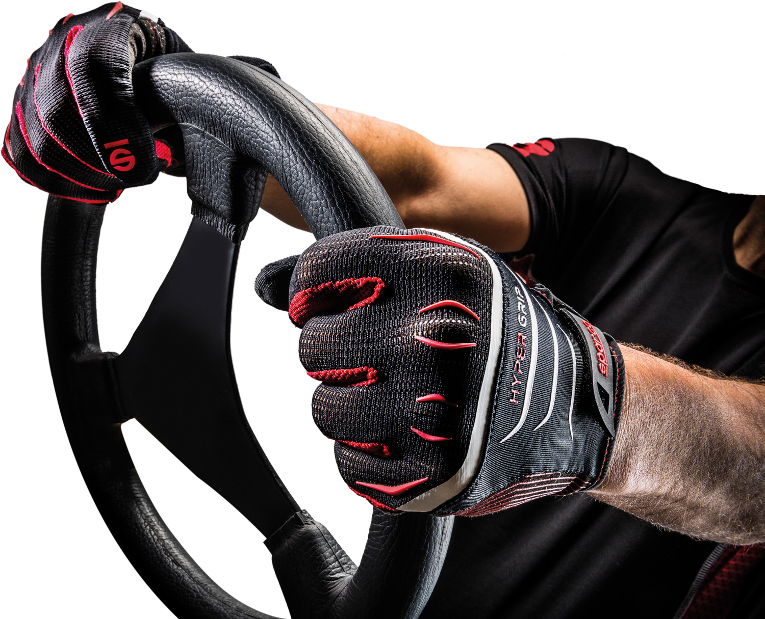 Guanti Da Ciclismo Sparco Hypergrip 002094 - Nero/Rosso, Con Palmo In Microfibra Forata E Rinforzi Anti-Stress