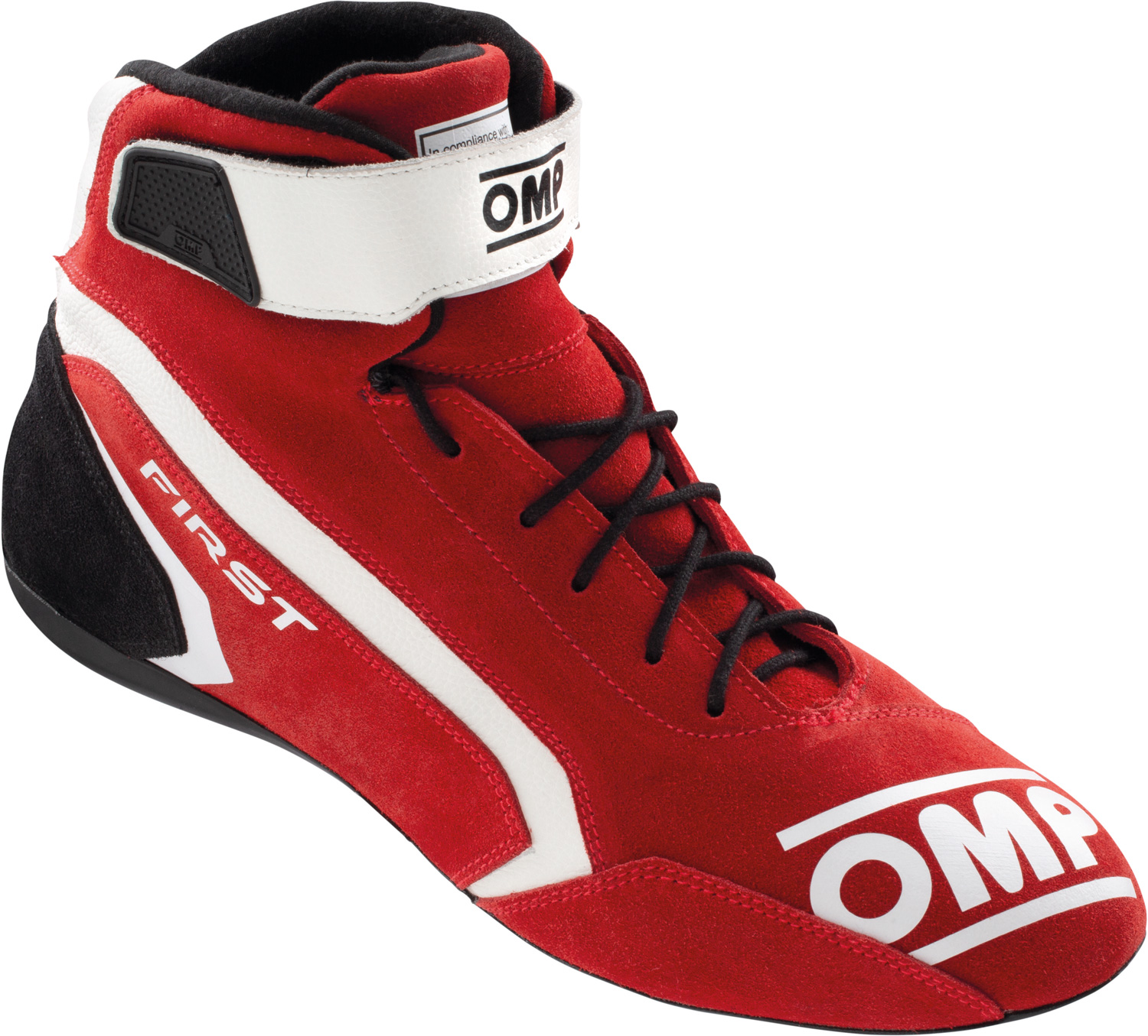 OMP Fahrerschuh First, rot/weiß