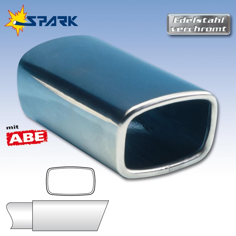 Spark SPEED Line Endrohr eckig oval mit ABE