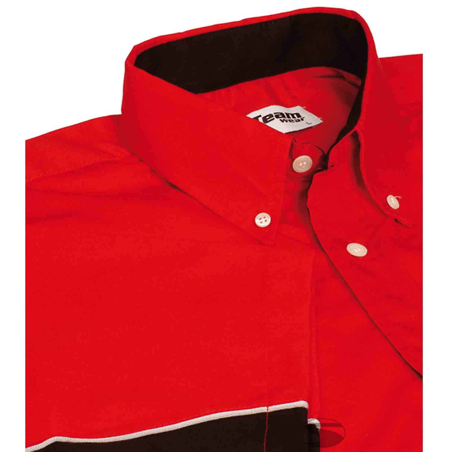 Teamwear Kurzarm Hemd, rot/schwarz