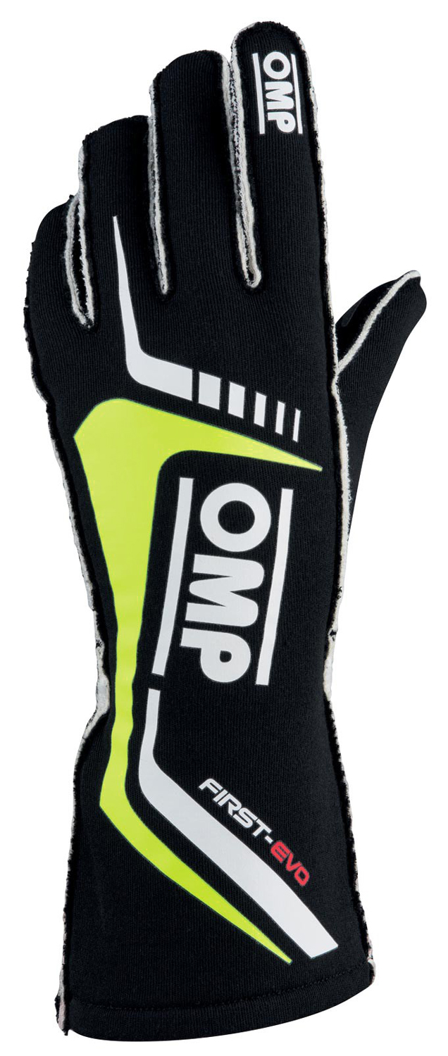 OMP Handschuh First Evo, schwarz/gelb