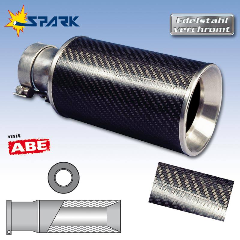 Spark SPORT Line Carbon Endrohr rund mit ABE