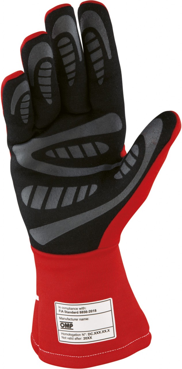 OMP FIRST-S Rennhandschuhe | FIA 8856-2000 Zugelassen | Mit Leder-Einsätzen | Größen XS–XL | Für Motorsport & Karting